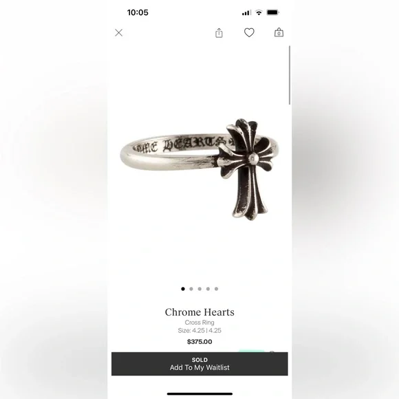 Chrome hearts rare cross Ring - Picture 4 of 4